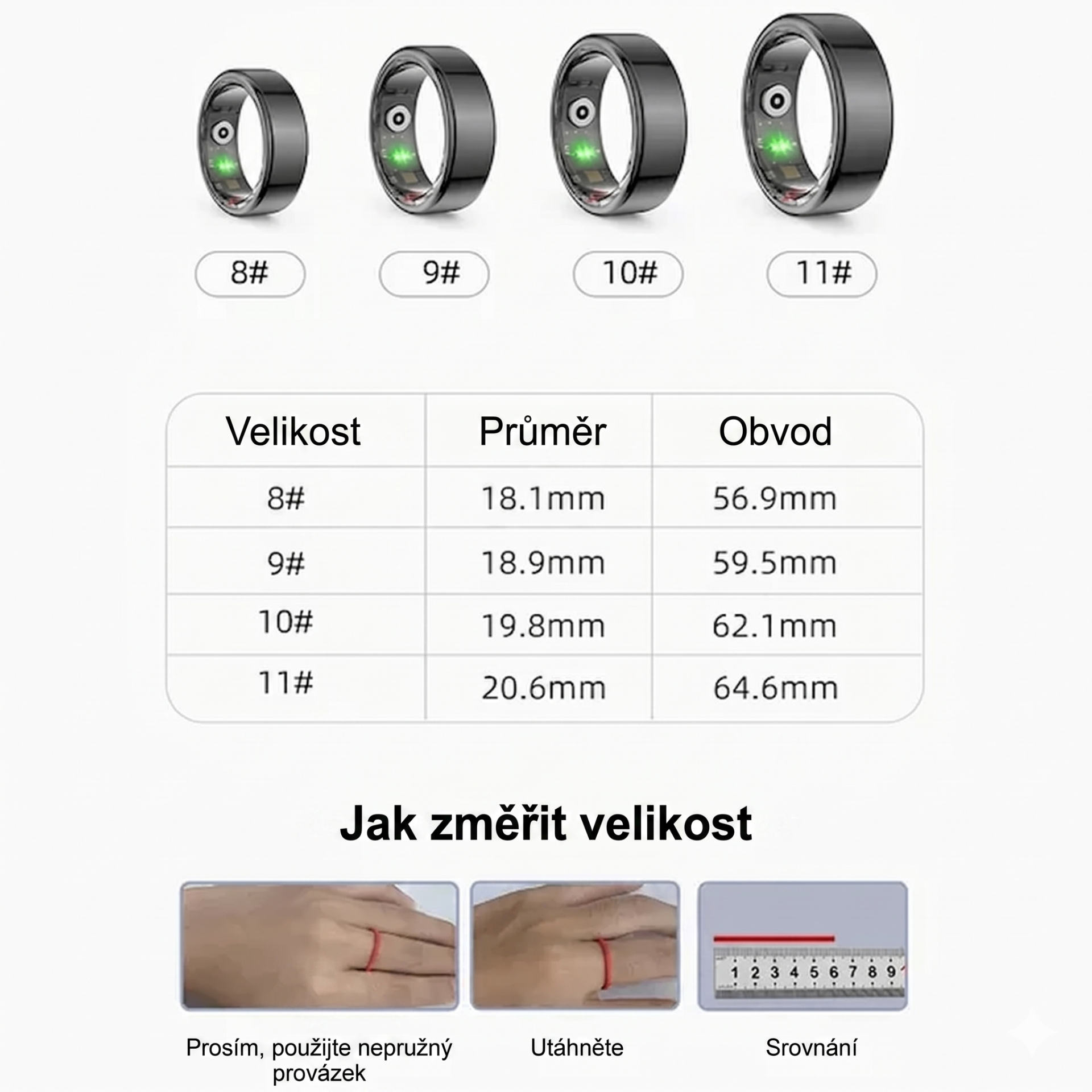 Návod na měření velikosti prstenu